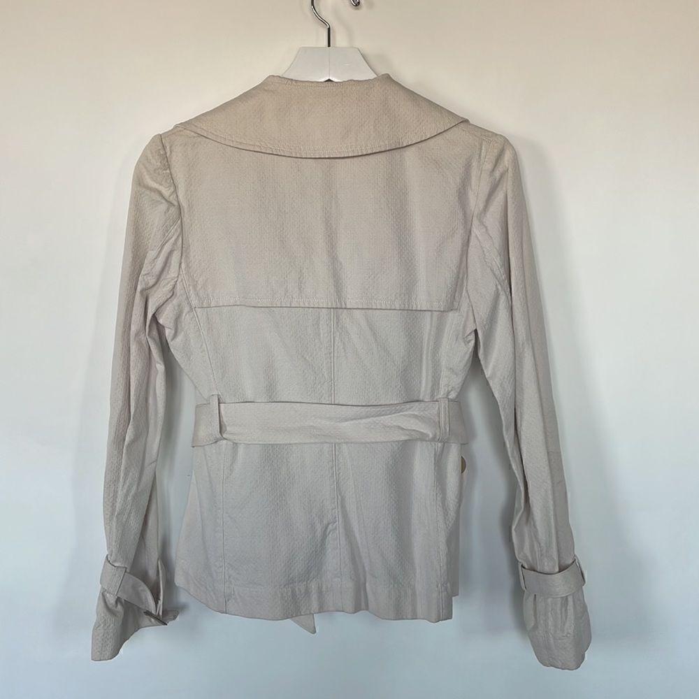 Mario Matteo Short Textured Trench Style Jacket - Picture 4 of 9